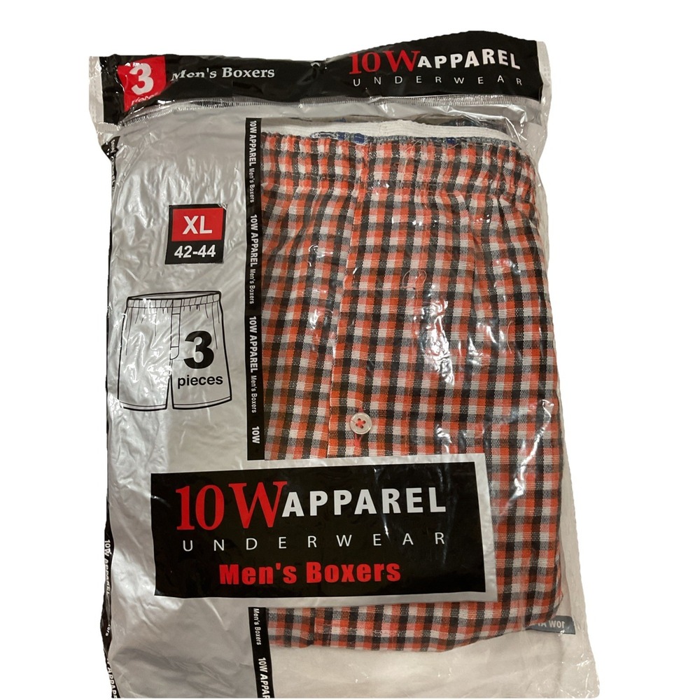 Two‎ Packs Men's 6 Goal Boxers XL 42-44  Plaid 3 Pack 10W Apparel Underwear. - Picture 2 of 5